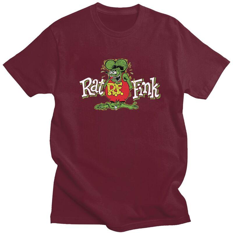 Мужские футболки на заказ с рисунками из аниме и мультфильмов, Rat Fink. Хлопковые футболки с коротким рукавом, повседневные.