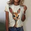 Летняя футболка с 3D-принтом животных, кошек и свиней, женская уличная одежда, повседневная мода Y2k, с круглым вырезом, с коротким рукавом