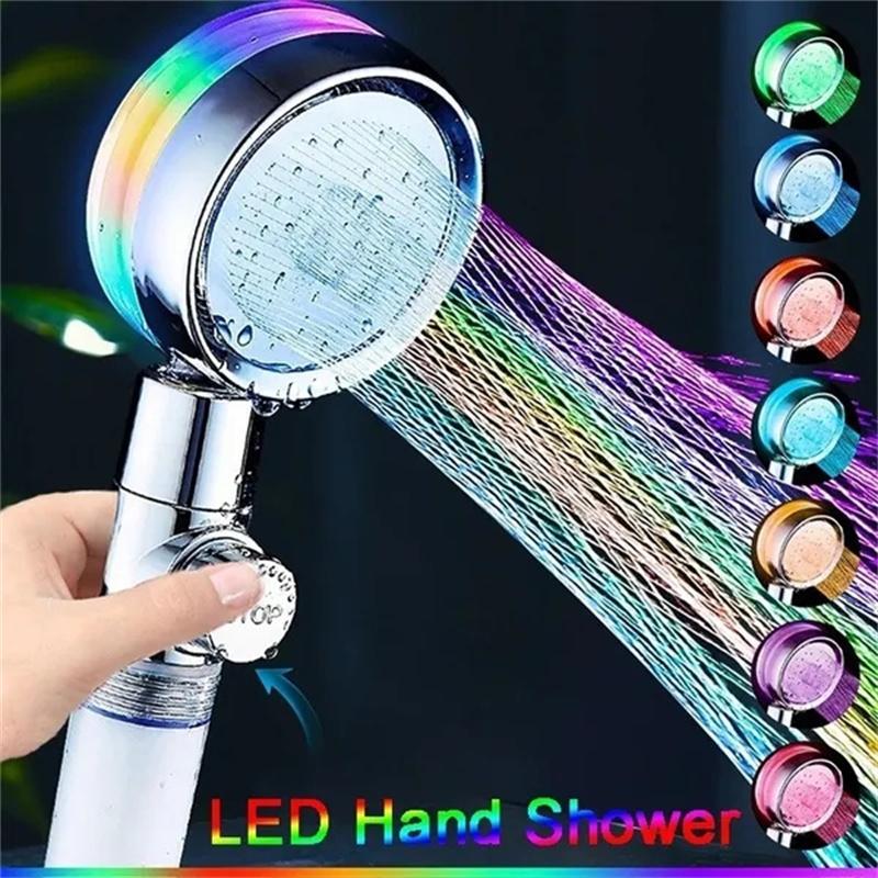 7 Color LED Shower Head Shower Automatic Color Changing Water Saving Shower Filter Shower Head With/No Rgb Temperature Control