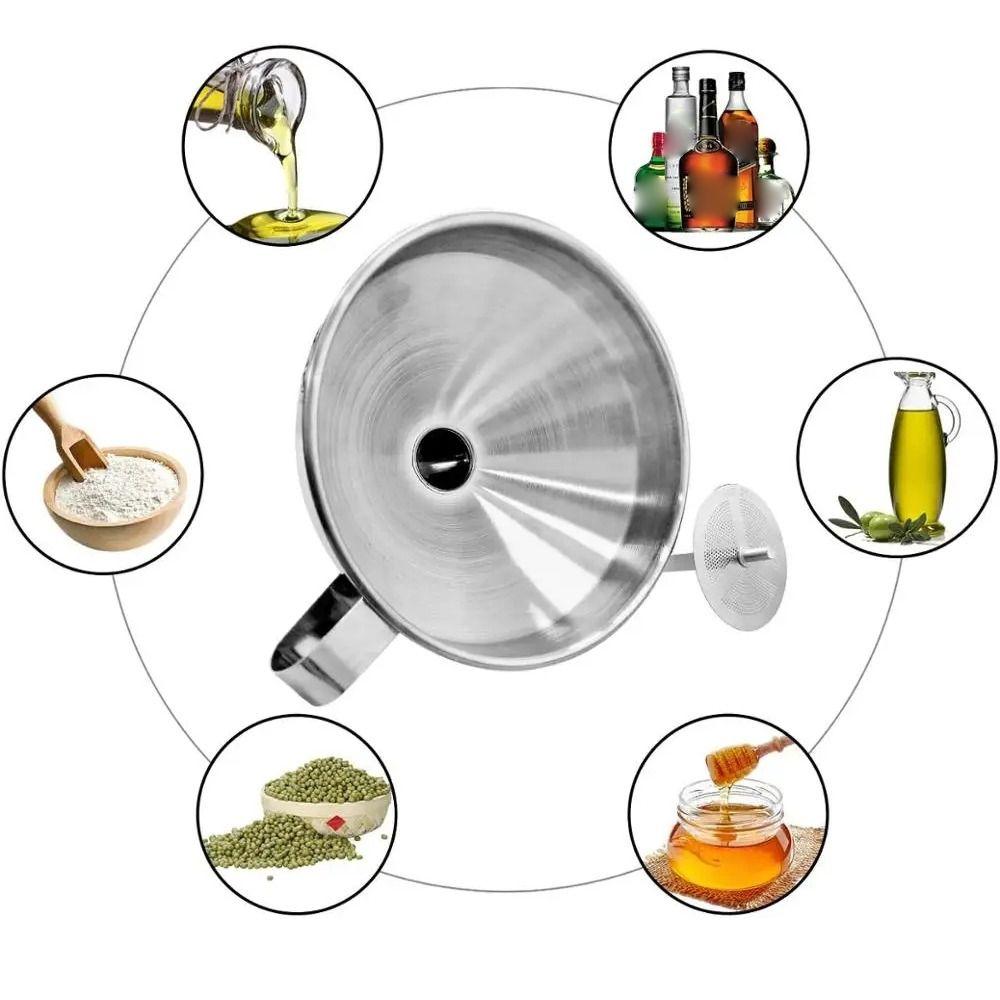 with Detachable Filter Filter Funnel Spice Cooking Oil Filter Strainer  For Filling Bottles Jars