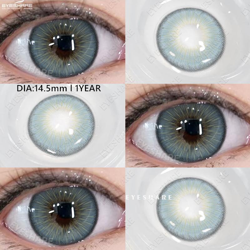 Eyeshare Цветные контактные линзы года Зеленые модные цветные линзы для макияжа глаз Серые натуральные цветные линзы Синие косметические линзы 1 пара