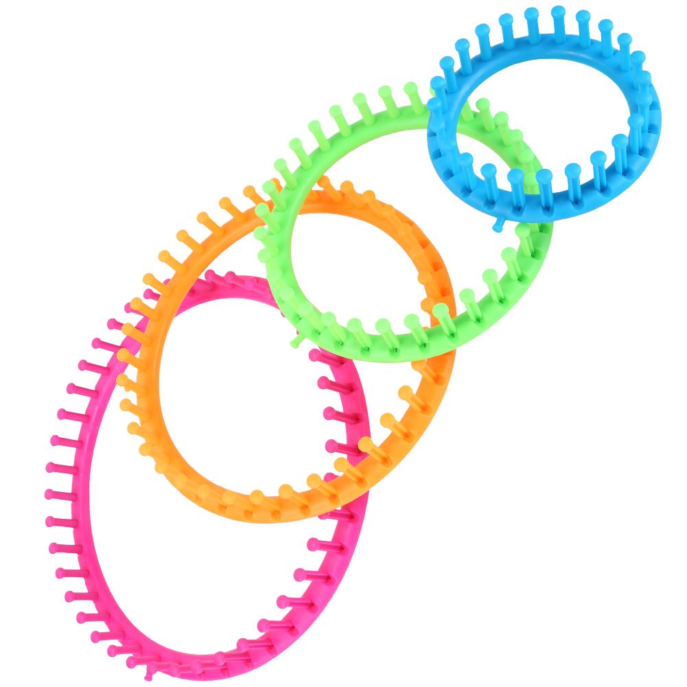 Circle Round Knitting Looms Set Craft Kit Tool with Hook Needle and Pompom Scarf Maker