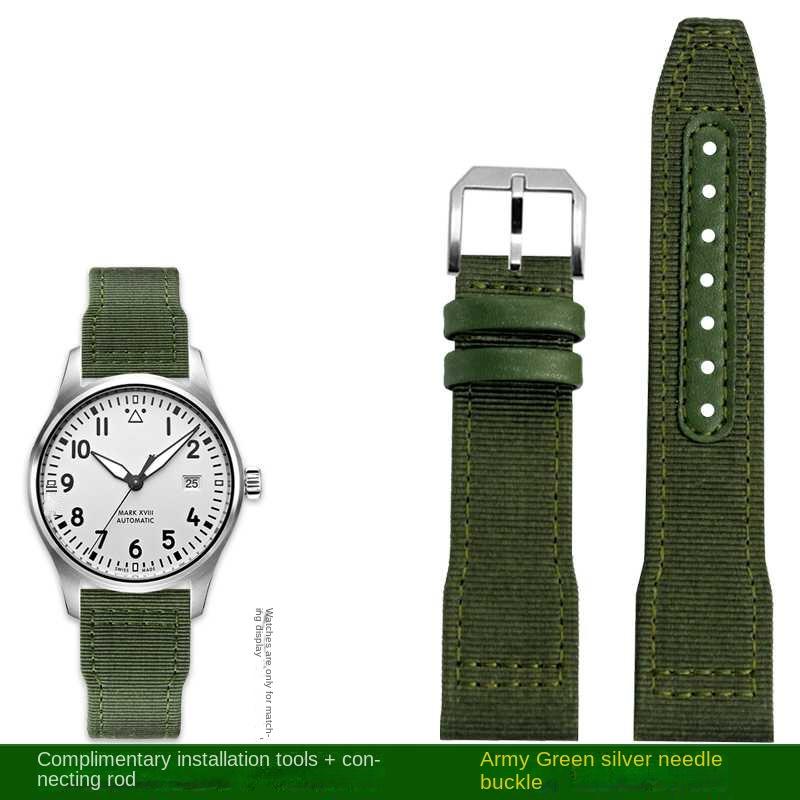 20мм 21мм 22мм Нейлоновый ремешок для часов для IWC Universal Pilot Mark 18 Spitfire Fighter Portugal Series Канвасовый ремешок для часов Браслет