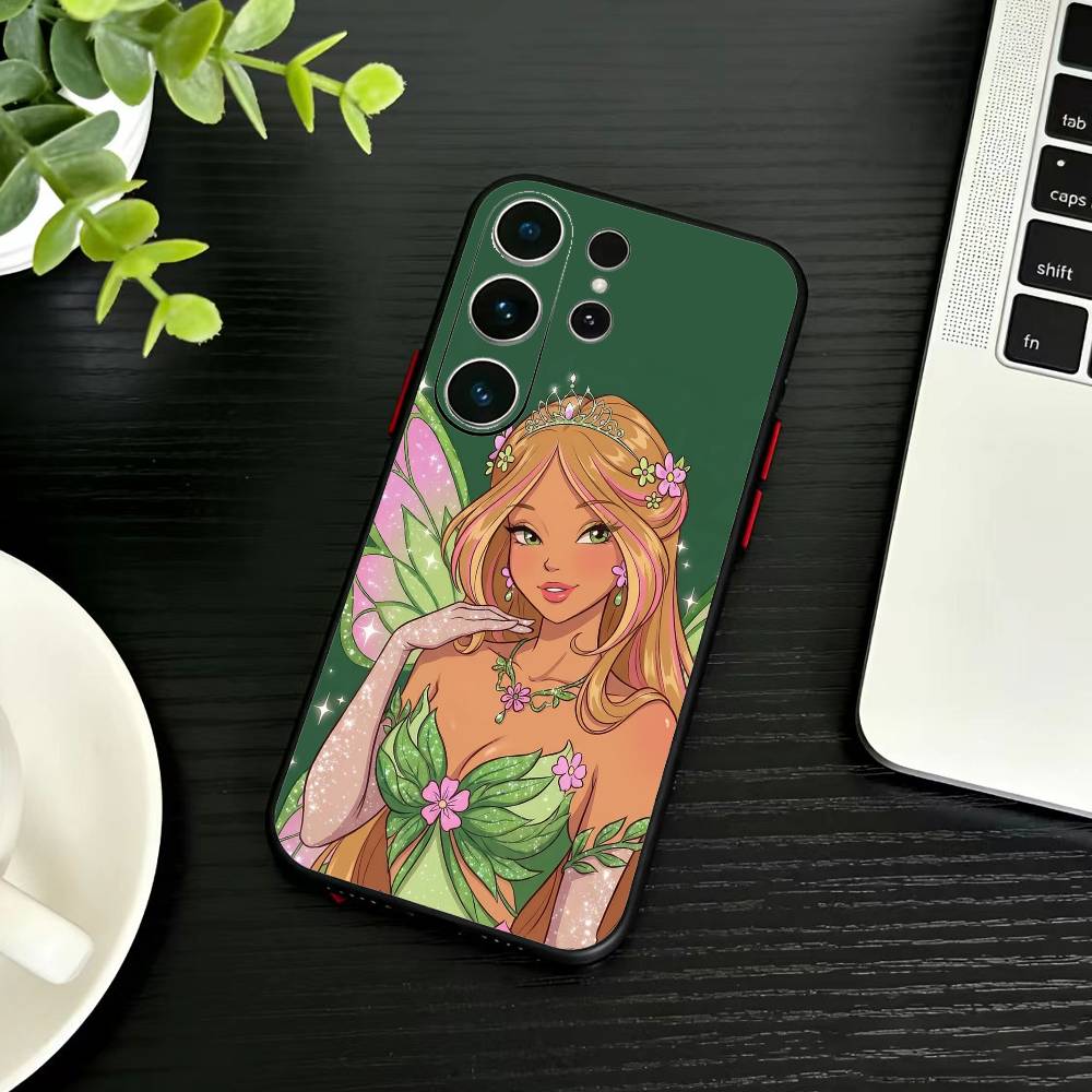 Чехол для телефона Girl Y-Winx Clubs для Samsung S26, S25, S24, S23, S22, S21, S20, Ultra, Plus, FE Черный Мягкий Чехол