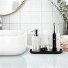 Овальные силиконовые декоративные подносы - 2 шт. в черном цвете для домашнего декора, настольной композиции и организации столешницы