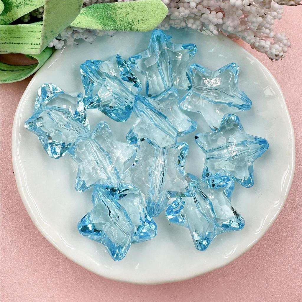 10 шт., 18,5 мм, акриловые прозрачные хрустальные бусины с пятиконечной звездой для изготовления ожерелья, браслета, аксессуары из бисера своими руками