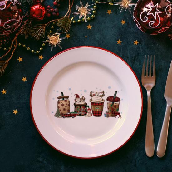 10 листов УФ-переносная наклейка DTF, рождественская тема, водонепроницаемая кружка для рукоделия, 16 унций, стеклянная чашка, обертка, набор наклеек для переноса