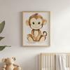 Plakat Uśmiechnięta Małpka Na Białym Tle Plakat Uśmiechnięta Małpka Na Białym Tle, 30X40 Cm, Rama Drewniana Ciemny Brąz, Papier Matowy 230 Gsm