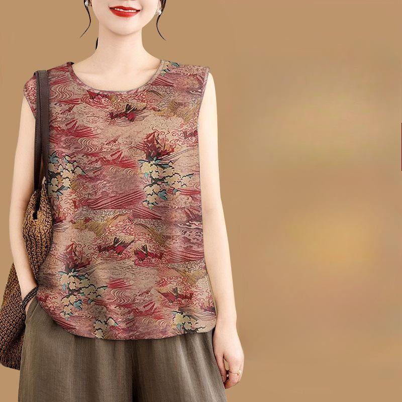 Женский топ Ice Silk с короткими рукавами, свободный тонкий топ большого размера, футболка с короткими рукавами, женский топ без рукавов