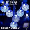 Солнечные гирлянды, уличный светодиодный солнечный пузырьковый шаровой светильник, 8 режимов, водонепроницаемая лампа для декора садовой вечеринки, праздничное освещение