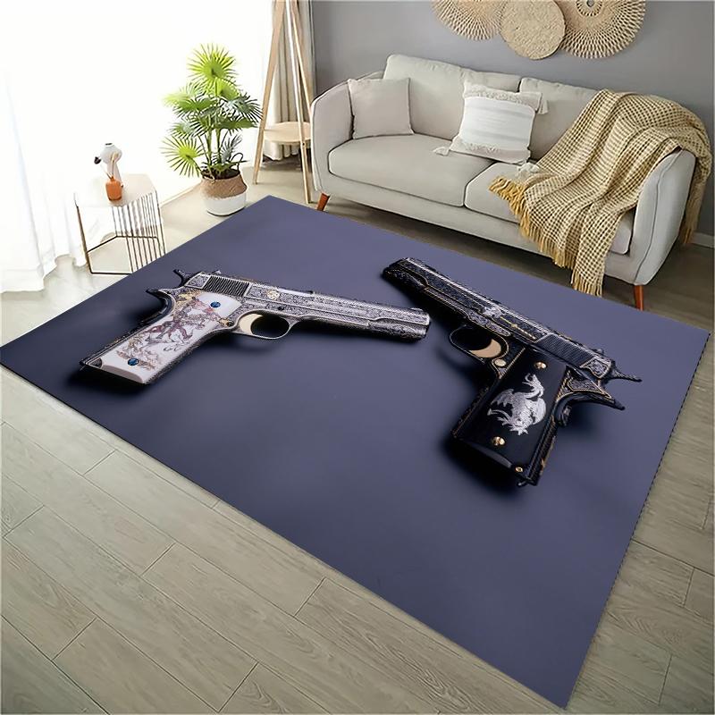 Ковер HD с винтовкой, ковер с пистолетом, револьвером, ковер с современным оружием, ковры для гостиной, спальни, кухни, придверный коврик, ванная комната, противоскользящий коврик для пола