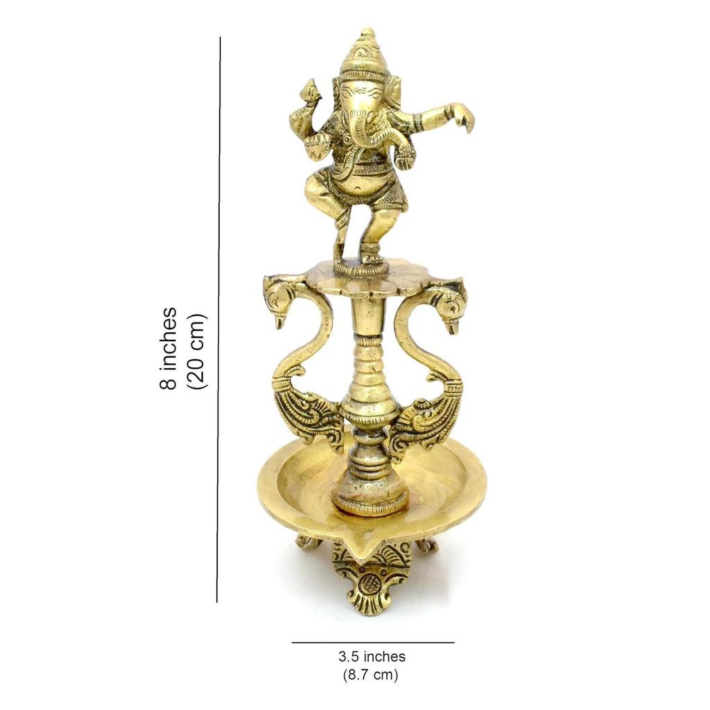 Медные танцы Ганеша Масло Дия с основой, Дияс для Пуджи Последние новости