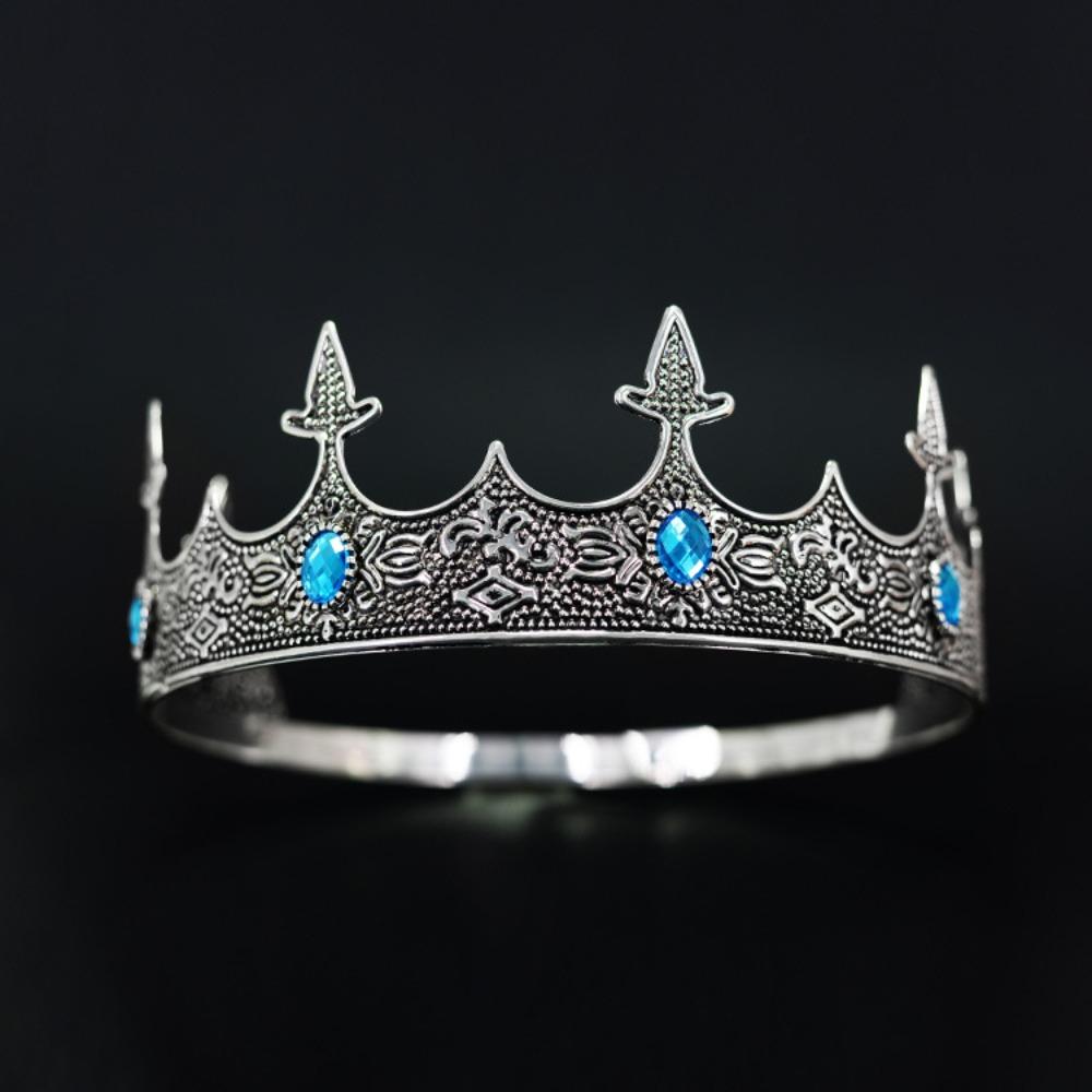Vintage King Tiara Crown Antique Bronze Ancient Greece Tiara Prince Rhinestone Tiara Women