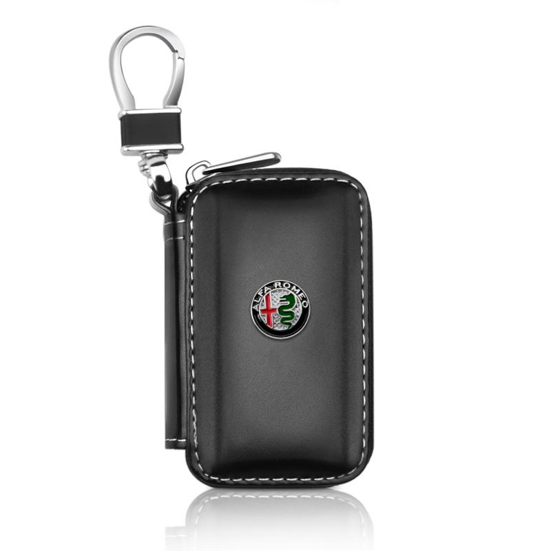 CYYPT1 for Leather Car Key Case Multi Function Key Storage Bag For Alfa Romeo Giulia Stelvio MiTo Giulietta Tonale 4C 156 Accessories