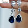 Temperament Women Drop Earrings Gorgeous Party Jewelry with Brilliant Zirconia Luxury Female Anniversary Gift Jewelry
