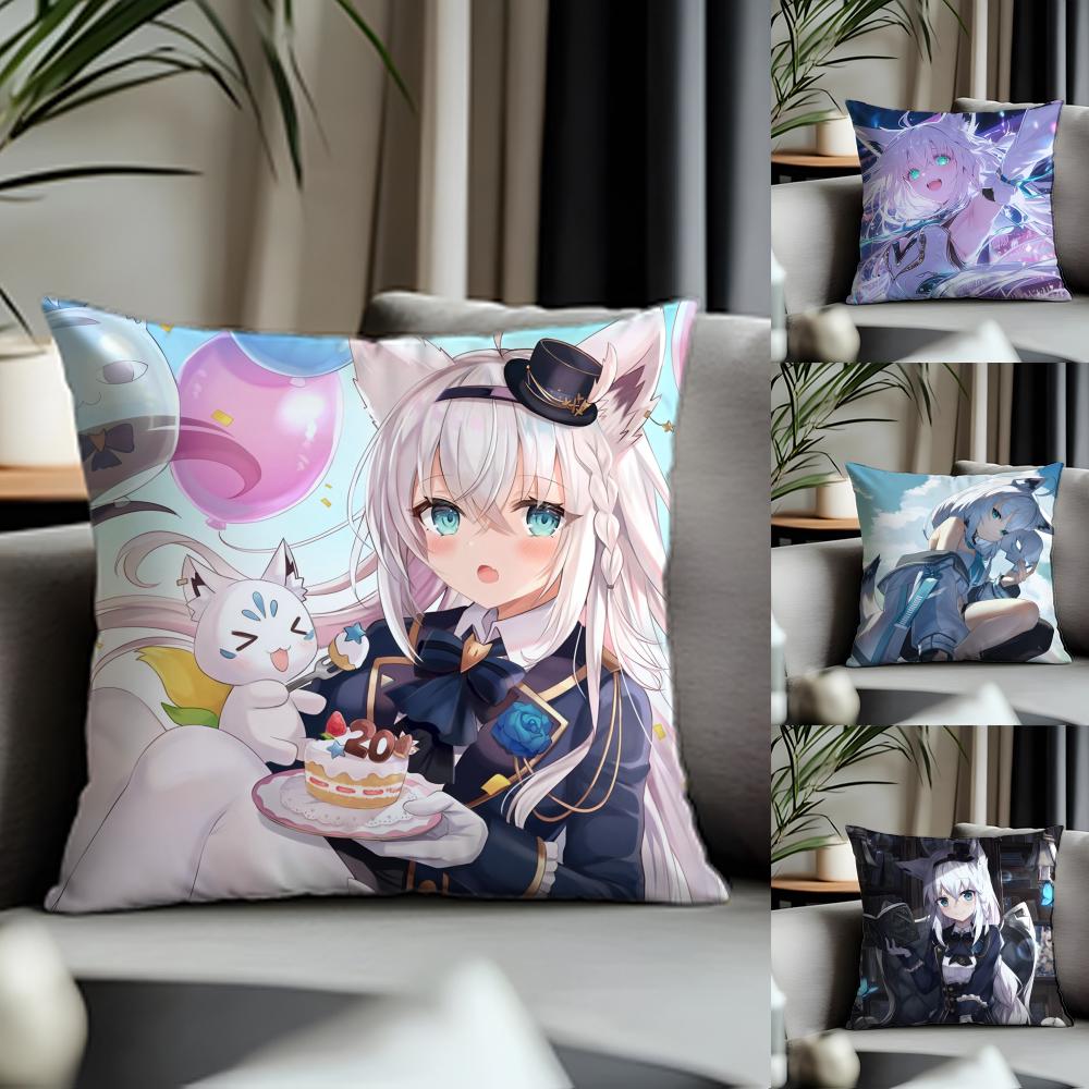 Trending SShirakami Fubukied Cushion Cover Antidustmite Pillowcase Invisible Zipper Silky Short Plush Sofa Cushion Cover