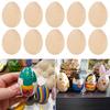 5Pcs Wooden Eggs DIY Craft Ornament 2025 Happy Easter Party Home Decoration Supplies Kids Favors Handmade Gift Basket Filler