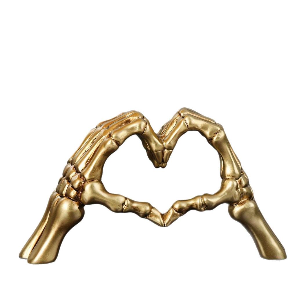 Hand Bone Love Skeleton Ornament Resin Terror Halloween Bar Party Decoration Heart Shaped Originality Arts And Crafts