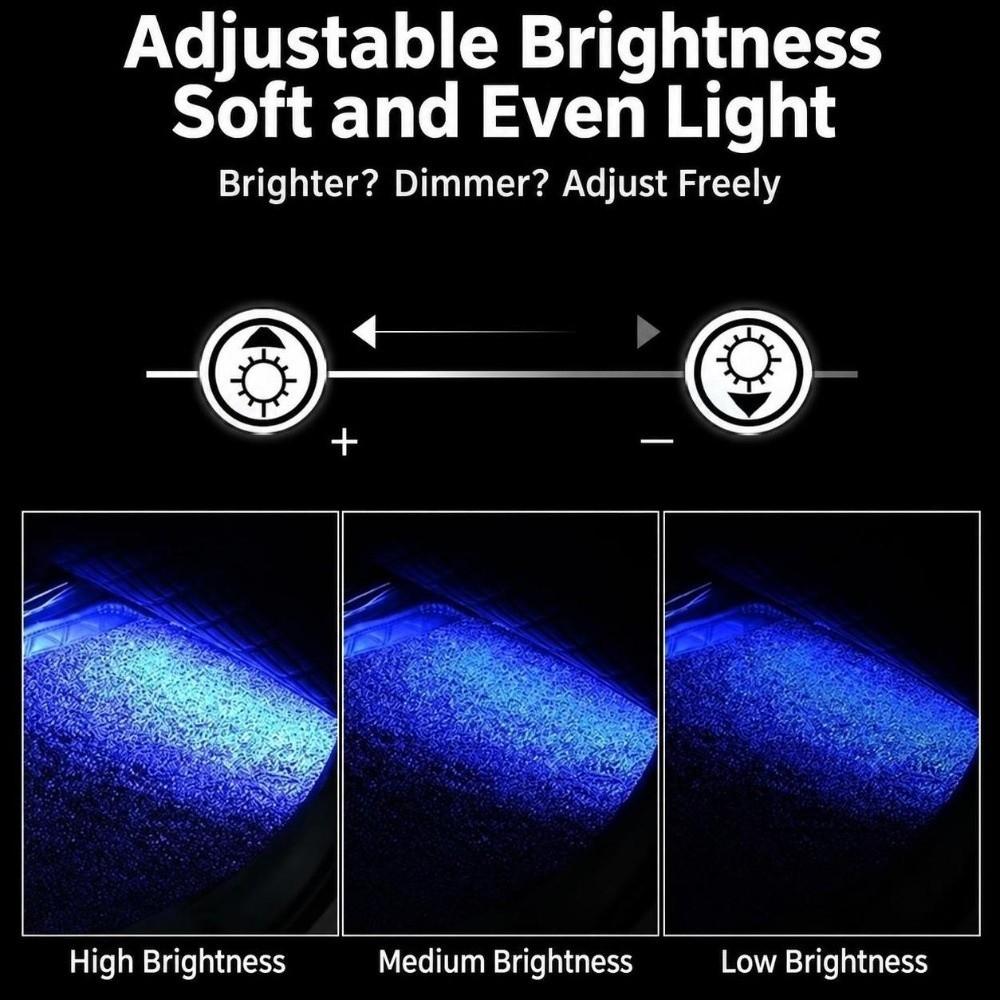 USB Powered Car LED Footwell Lights 4 in 1 Car Atmosphere Light Car Floor Decor