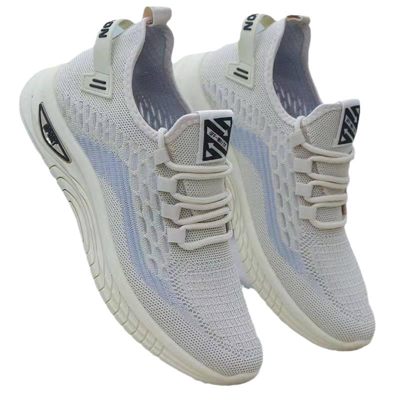 Single mesh hollow mesh shoes men's summer breathable mesh lightweight soft sole casual sports shoes