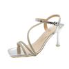 Fashion Slipon High Heels For Women With Waterdiamond Embellishments For Summer Parties