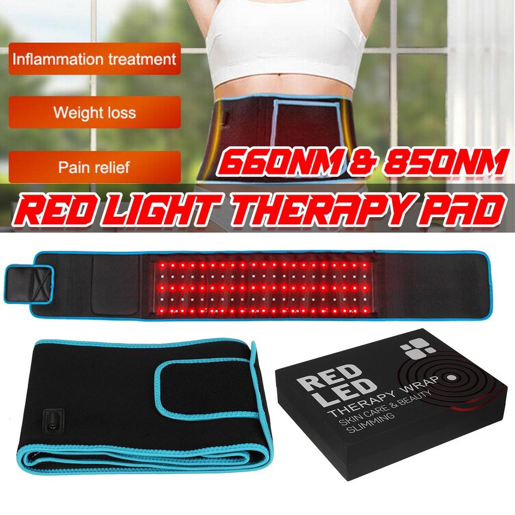 Красный и инфракрасный светодиодный терапевтический пояс 850 нм 660 нм, пояс для облегчения боли в спине, машина для похудения, массажер для талии с подогревом