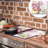 GLASS CUTTING BOARD 2x 30x52 FLOWERS