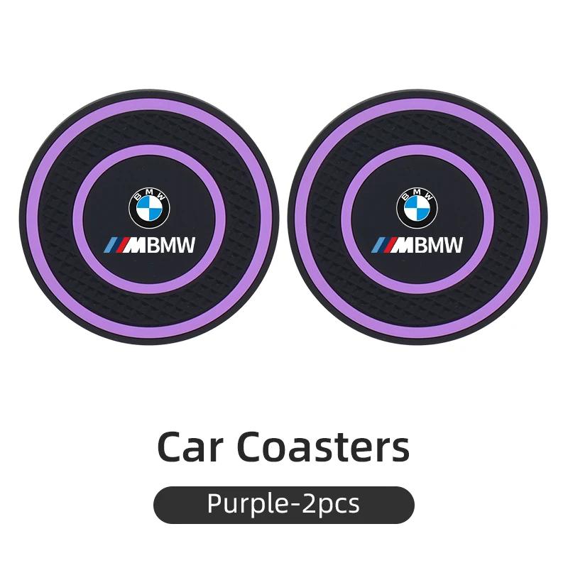 Car Sticker 2025 Hot PVC Car Coaster Water Cup Anti-Slip Silicone Pads Interior Accessories For BMW Motorsport X1 X3 X5 E39 E46
