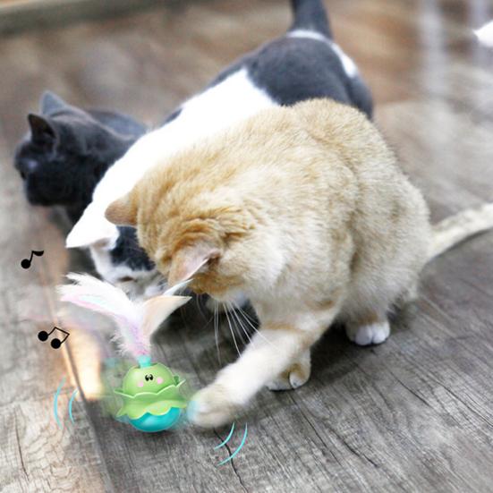 Интерактивная игрушка для кошек Автоматически вращающаяся электрическая игрушка для котят Перезаряжаемые игрушки для игры в помещении и на улице для снятия тревоги