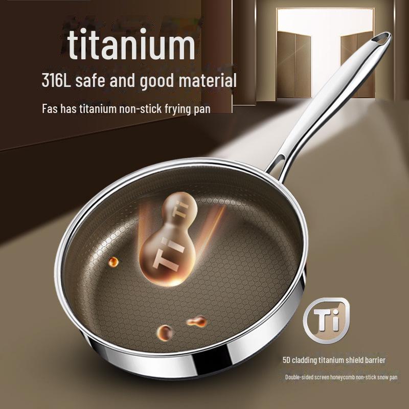 Сковорода из нержавеющей стали 316L с антипригарным покрытием для индукционных плит — идеально подходит для жарки во фритюре, блинов и омлетов