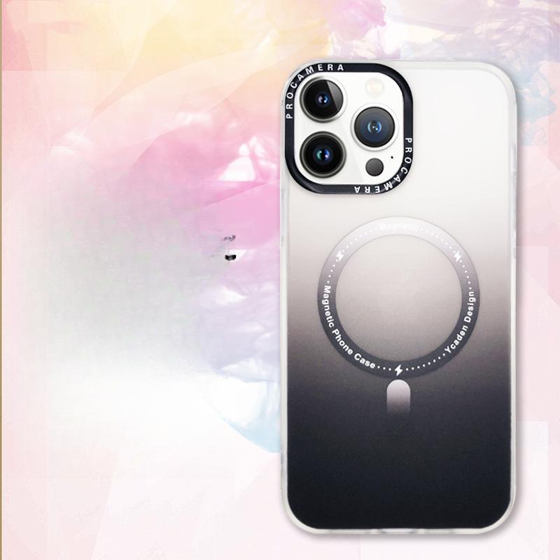 Применимо к iPhone16PROMAX Градиентный Магнитный Чехол для Телефона, Apple 15 Матовый Защитный Чехол Magsafe 13/14