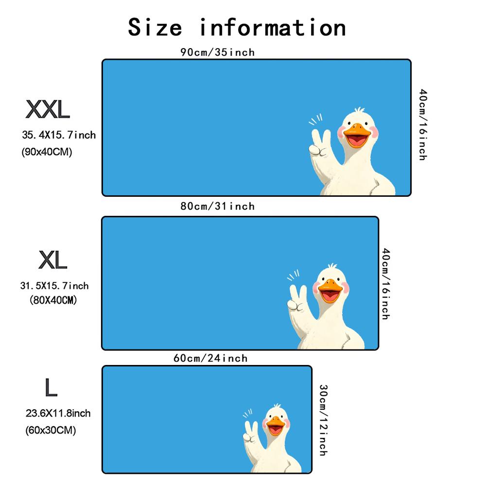 Happy Little Duck Mouse Pad Xxl Computer Accessories Office Game Table Mats Rubber Antislip Gaming Keyboard Mousepad Desk Pads