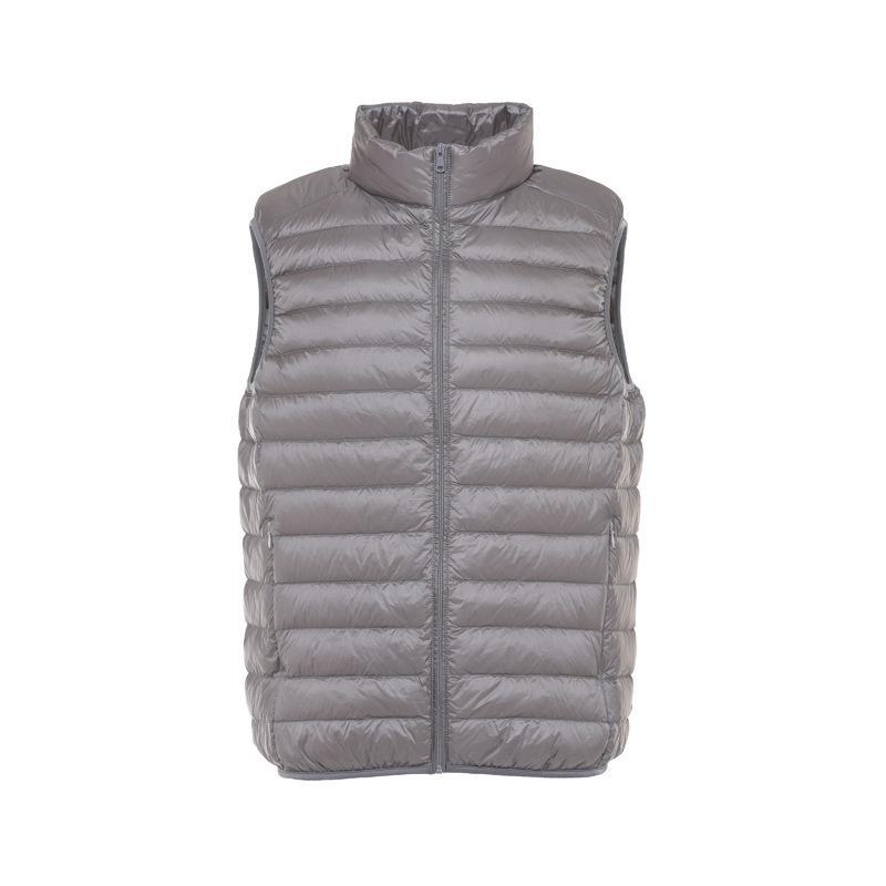 Мужской ультратонкий пуховый жилет - Большой размер, Легкий и Универсальный, на молнии