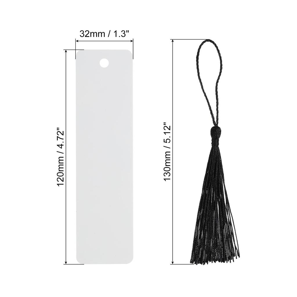10/100Pcs Blank Sublimation Metal Bookmark Rectangle Book Marks Page Markers Mini Handmade Bookmark Tassels for Book Lover Gifts