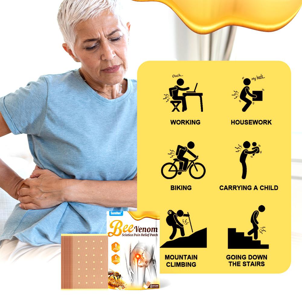 8pcs/bag Plaster Application of Bee Sciatic Patch Alleviates Sciatic Nerve Discomfort