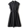 Sleeveless Mature Style Shirt Dress for Women In Summer New French Commuting Polo Collar Waist-length Midi Skirt