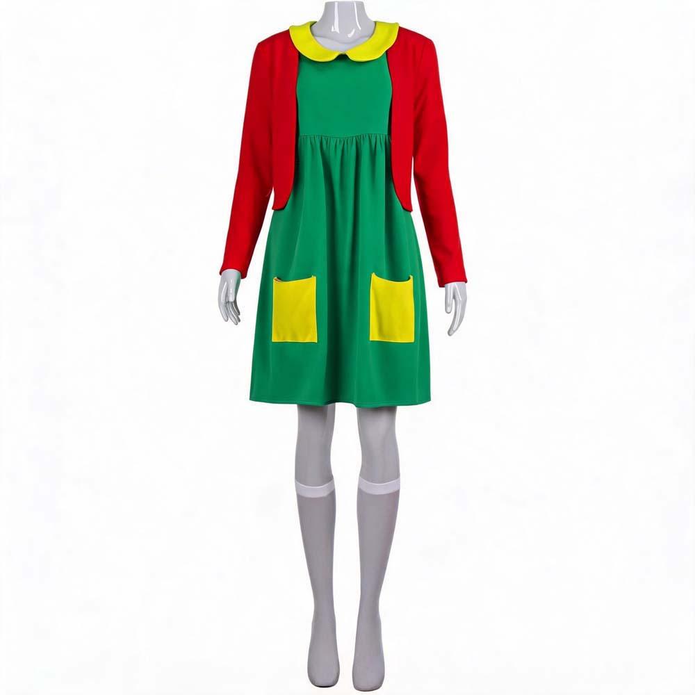 Mexican Comedy Chilindrina Cosplay Costume Halloween Christmas Fancy Dress