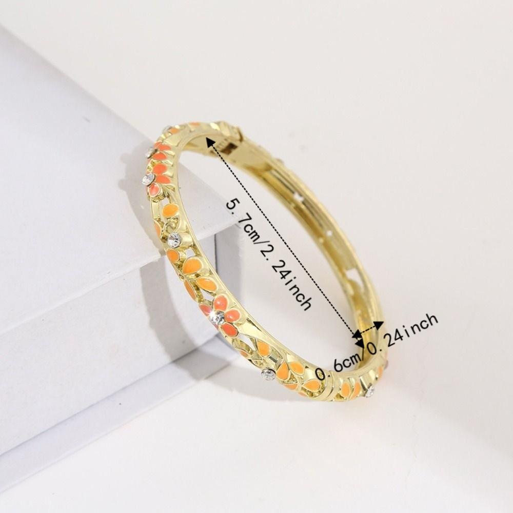 Colorful Enamel Bangle Vintage Flower Enamel Bangle Cloisonne Bracelet Party Jewelry