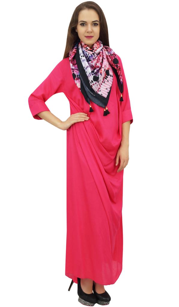 Bimba Дизайнерское женское платье-хомутик макси черного цвета с напечатанным шарфом-кисточкой - 10