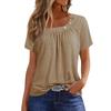 Летние топы для женщин, однотонные женские топы с круглым вырезом и короткими рукавами, удобные женские топы, футболки