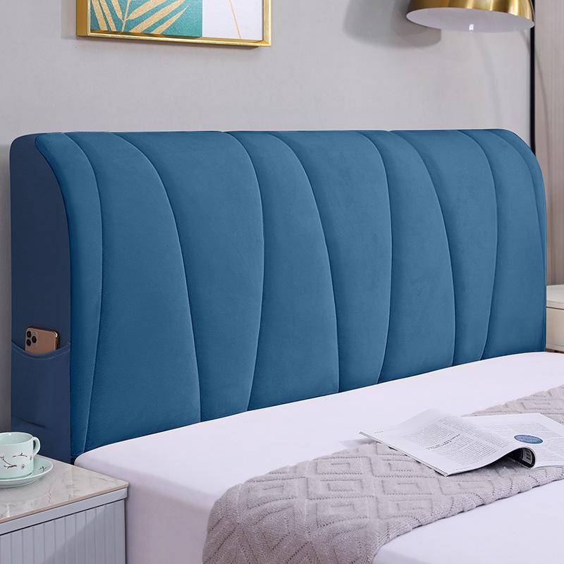 Универсальный эластичный чехол для изголовья кровати из утолщенного хлопка - мягкий, универсальный пылезащитный чехол