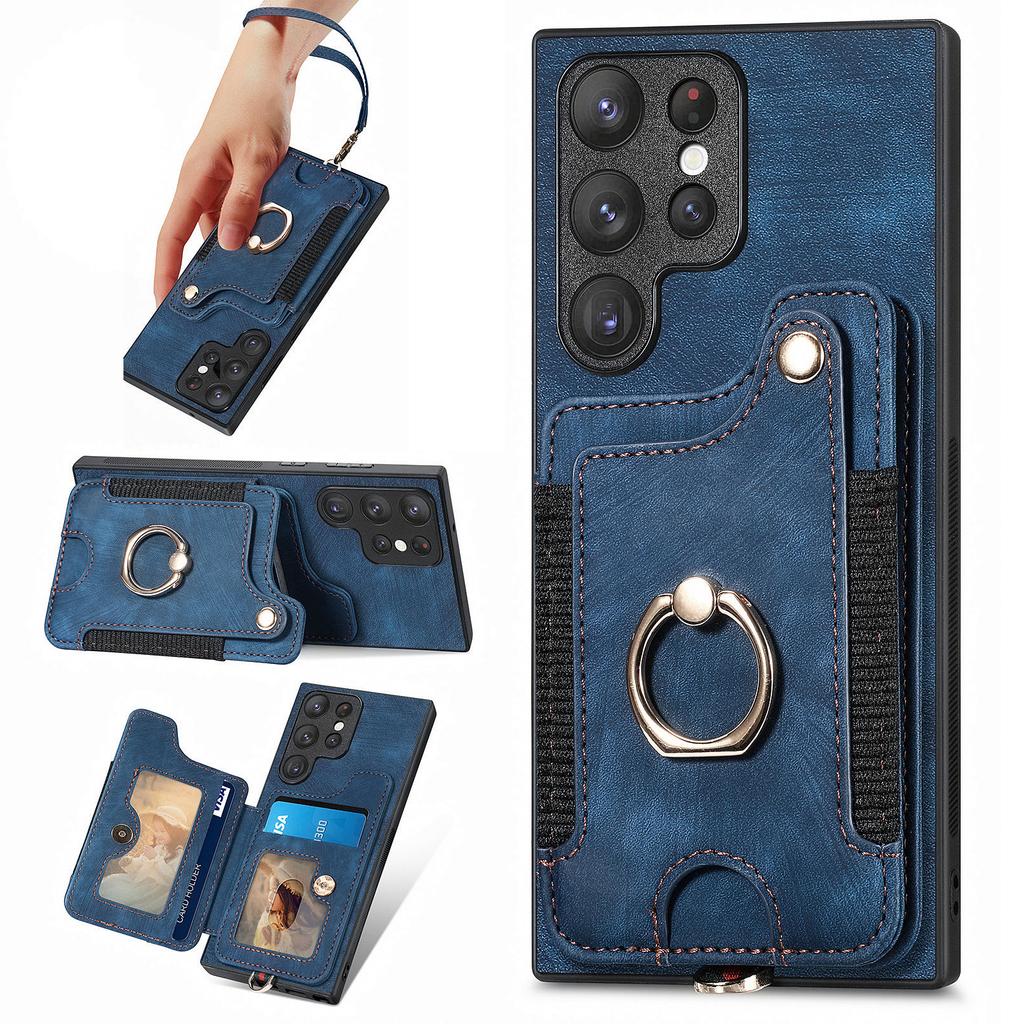 D4 Чехол для Samsung Galaxy S22 Ultra 5G с блокировкой RFID, держатель для карт, чехол в стиле ретро