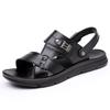 Sandals Men's 2025 New Leather Casual Platform Beach Shoes Men's Summer Wear Dad Dual-purpose Cool Slippers Men