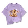 Capybara Pattern Girl T-Shirt Short Sleeve Girls' Summer Clothes Boys Girls Tops Tees Children's T-Shirt Fashion Girl Clothing