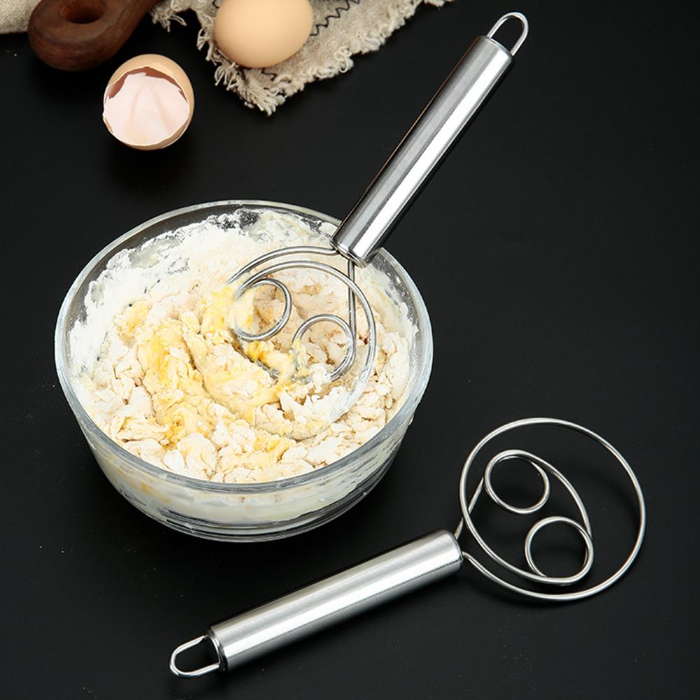 Manual Stainless Steel Coils Dough Mixer Labor-Saving Dough Egg Mixing Stick Baking Tools