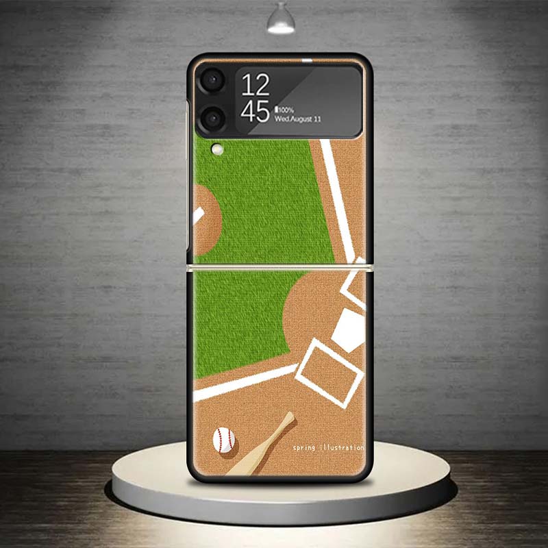 Спортивный чехол для телефона с изображением бейсбола для Samsung Galaxy Z Flip 7 6 5 4 3 5G, противоударный чехол Z Flip7 Flip6 ZFlip5 Flip3 Flip4, роскошный корпус