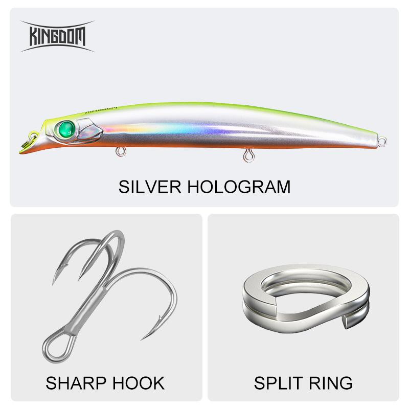 Kingdom Плавающие рыболовные приманки для гольяна, воблеры, жесткие искусственные приманки, профессиональная глубина 0,1-0,6 м, 8,1 г, 15,3 г, 21 г, рыболовные снасти