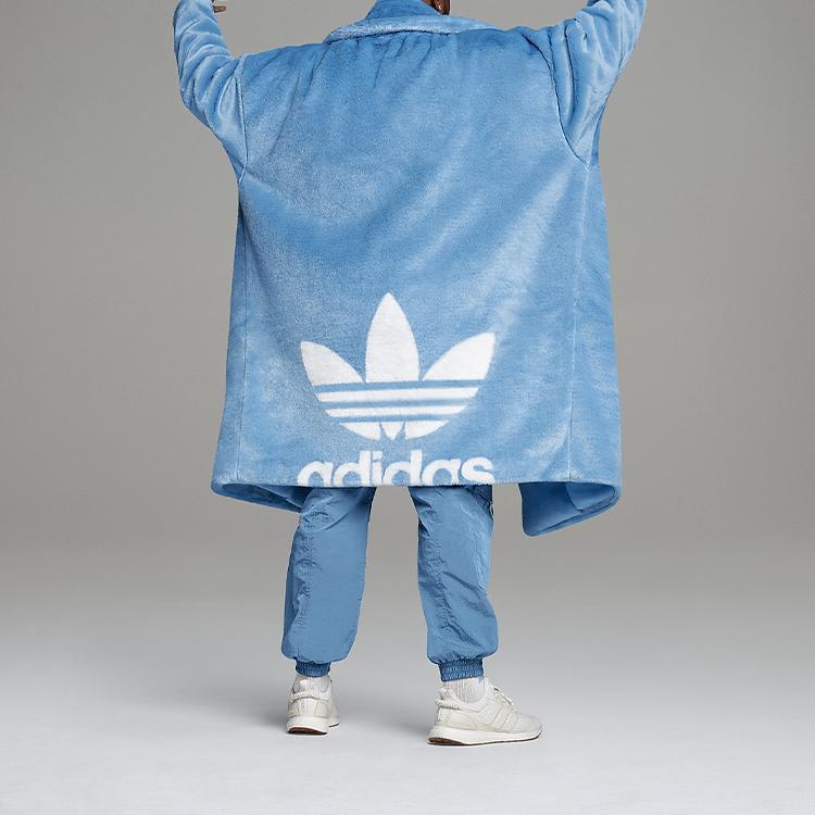 adidas Пальто мужское длинное из искусственного меха Originals Trefoil X Ivy Park, синее, H18983