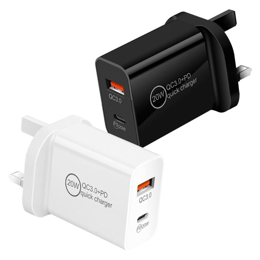 FONKEN USB 20 Вт PD зарядное устройство типа C адаптер QC3.0 британская вилка быстрая зарядка для телефона дорожное настенное быстрое зарядное устройство