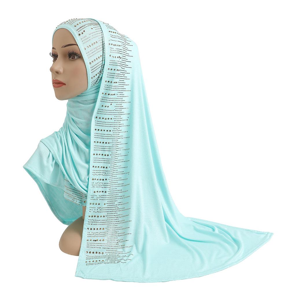Jersey Scarf Stones Modal Headscarf Women's Hijab Islamic Female Shawl Lady Bonnet Headwrap